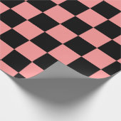 Schwarz-weißes, hellrotes Prüfmuster Geschenkpapier (Ecke)