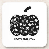 Schwarz-weißes Herbstdekor Getränkeuntersetzer (Vorderseite)