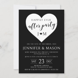 Schwarz-weißes Herz glücklich nach dem Party Einladung