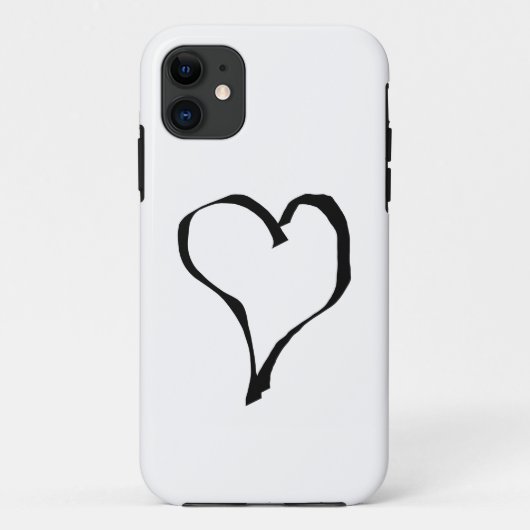 Schwarz-weißes Herz, Liebe Case-Mate iPhone Hülle (Rückseite)