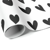 Schwarz-weißes Herz-Muster-Papier Geschenkpapier (Rolleneckpunkt)