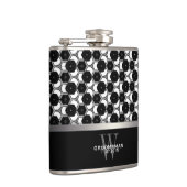 Schwarz-weißes Hexagon Muster Trauzeugen Hip Flask Flachmann (Rechts)
