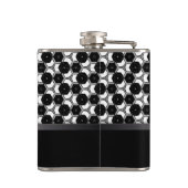 Schwarz-weißes Hexagon Muster Trauzeugen Hip Flask Flachmann (Rückseite)