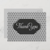 Schwarz-weißes Hexagon-Muster Vielen Dank, Postcar Postkarte (Vorne/Hinten)