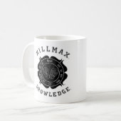 Schwarz-weißes Hillmax GrowleLogo Kaffeetasse (Vorderseite Links)