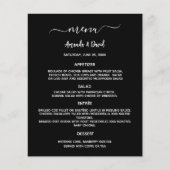 Schwarz-weißes Hochzeitmenü (Vorderseite)