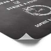 Schwarz-weißes Hochzeitplakat für Fotos Poster (Ecke)