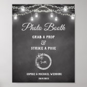Schwarz-weißes Hochzeitplakat für Fotos Poster (Vorne)