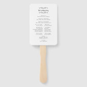 Schwarz-weißes Hochzeitsfeierprogramm Fächer (Rückseite)