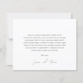 Schwarz-weißes Hochzeitsgeld mit Kreditkarte (Rückseite)