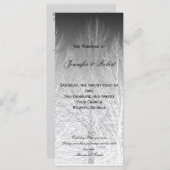 Schwarz-weißes Hochzeitsprogramm für Winterzweige Programm (Vorne/Hinten)