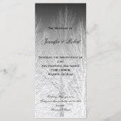 Schwarz-weißes Hochzeitsprogramm für Winterzweige Programm (Vorderseite)