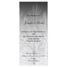 Schwarz-weißes Hochzeitsprogramm für Winterzweige