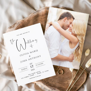 Schwarz-weißes Hochzeitsszittel Moderner Flyer