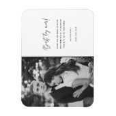 Schwarz-weißes Hochzeitstag Foto Vielen Dank Magnet (Vertikal)