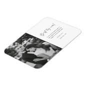 Schwarz-weißes Hochzeitstag Foto Vielen Dank Magnet (Linke Seite)