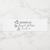 Schwarz-weißes Hochzeitwasser-Flaschenlabel Wasserflaschenetikett (Einzelnes Label)