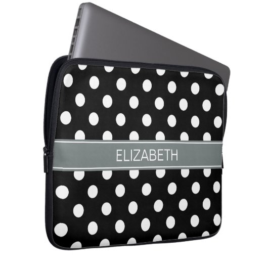 Schwarz-weißes Holzkohlen-Namen-Monogramm der Laptopschutzhülle (Vorne Rechts)