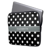 Schwarz-weißes Holzkohlen-Namen-Monogramm der Laptopschutzhülle (Vorderseite Links)