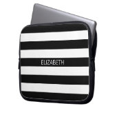 Schwarz-weißes horizontales Preppy Laptopschutzhülle (Vorderseite Links)