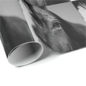 Schwarz-weißes Horseaugenkunstwerk Geschenkpapier (Rolleneckpunkt)