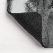 Schwarz-weißes Horseaugenkunstwerk Mousepad (Ecke)