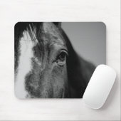 Schwarz-weißes Horseaugenkunstwerk Mousepad (Mit Mouse)