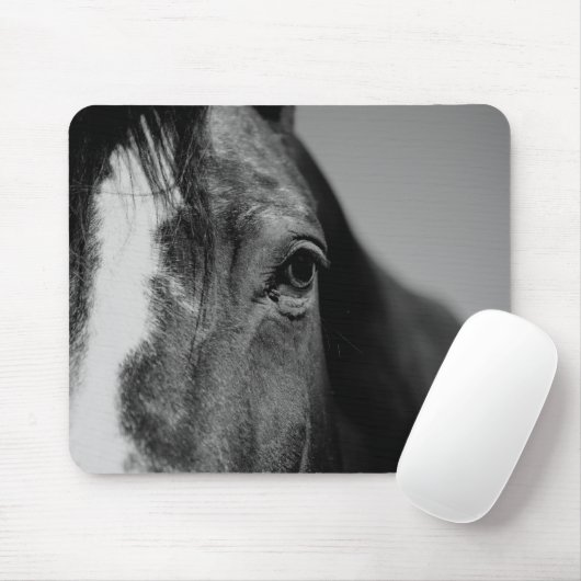 Schwarz-weißes Horseaugenkunstwerk Mousepad (Mit Mouse)