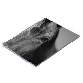 Schwarz-weißes Horseaugenkunstwerk Notizblock (Linke Seite)