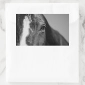 Schwarz-weißes Horseaugenkunstwerk Rechteckiger Aufkleber (Tasche)