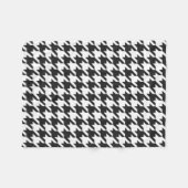 Schwarz-weißes Houndstooth-Muster Fleecedecke (Vorderseite (Horizontal))