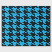Schwarz-weißes Houndstooth-Muster Geschenkpapier (Flach)