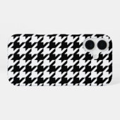 Schwarz-weißes Houndstooth-Muster iPhone 16 Hülle (Rückseite (Horizontal))