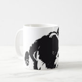 Schwarz-weißes Hundehaustier Shih Tzu Kaffeetasse (Vorderseite Links)