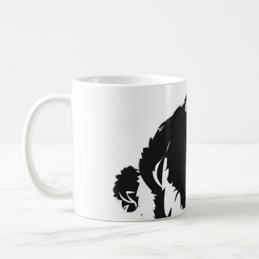 Schwarz-weißes Hundehaustier Shih Tzu Kaffeetasse (Links)