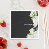 Schwarz-weißes Hydrangeas-Brautparty II Serviette (Beispiel)