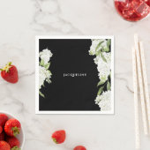 Schwarz-weißes Hydrangeas-Brautparty Serviette (Beispiel)