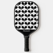 Schwarz-weißes Illustrationsdesign des Paddels Pickleball Schläger (Vorderseite)
