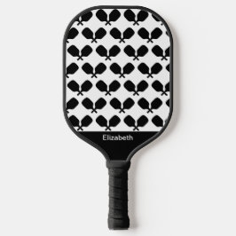 Schwarz-weißes Illustrationsdesign des Paddels Pickleball Schläger