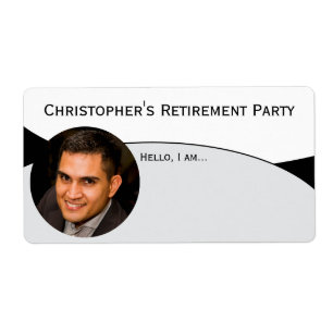 Schwarz-weißes individuelles Foto-Papier-Nametag