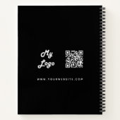 Schwarz-weißes individuelles Logo-Geschäfts-QR-Cod Notizblock (Rückseite)
