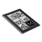 Schwarz-weißes Instagramm 5 Foto Collage Monogramm Notizblock (Rechte Seite)