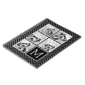 Schwarz-weißes Instagramm 5 Foto Collage Monogramm Notizblock (Linke Seite)