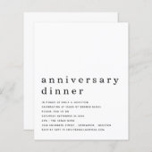 Schwarz-weißes Jubiläumsessen Einladung (Vorne/Hinten)