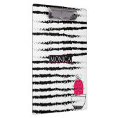 Schwarz-weißes Kakteen gestreift Klemmbrett (Rechts)