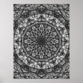 Schwarz-weißes Kaleidoskopmuster Poster (Vorne)