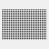 Schwarz-weißes Kariertes Buffalo Karo Mixed Muster Geschenkpapier Set (Vorderseite 2)