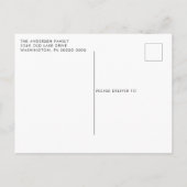 Schwarz-weißes Kariertes Foto Frohe Weihnachtskart Postkarte (Rückseite)