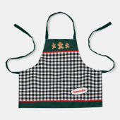 Schwarz-weißes Kariertes Lebkuchen Männer Grün Schürze (Vorderseite)