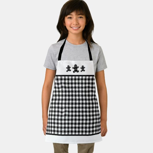 Schwarz-weißes Kariertes Lebkuchen Männer Kleine S Schürze (Insitu)
